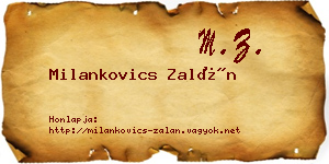 Milankovics Zalán névjegykártya